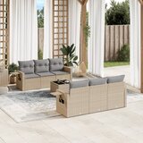 Maison Chic Seti vrtnega pohištva - Vrtna garnitura - Vrtni pohištvo set 7-delna z blazinami bež poli ratan, (21807810) | Shoptok.si
