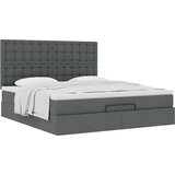 vidaXL Otomanski krevet s madracem tamnosivi 160x200cm od tkanine | shoptok.hr