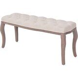 vidaXL Klupa od Tkanine i Masivnog Drva 110x38x48 cm Krem Bijela Cijene