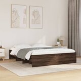Maison Chic Posteljni okvir - Dvoposteljna postelja - Zakonska postelja brez vzmetnice rjavi hrast 160x200 cm inž. les-J4056, (21773147) | Shoptok.si