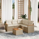  6-dijelni set vrtnih sofa s jastucima bež od poliratana | shoptok.hr