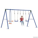  Set vanjskih ljuljački Šareni Čelik i PE - Plava 3x ljuljačka + klizaljka | shoptok.hr