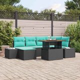  Vrtni set za objed 7 kom. Crna i Plavozelena | shoptok.hr