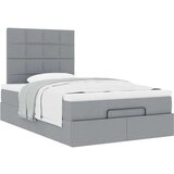 vidaXL Otomanski posteljni okvir z vzmetnico siv 120x190 cm blago | Shoptok.si