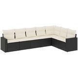  7-dijelni set vrtnih sofa od poliratana s jastucima crni | shoptok.hr