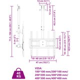  Stropni TV nosač za zaslon od 32-65 inča VESA 400x400 mm 40 kg | shoptok.hr