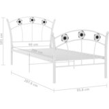  Okvir za krevet s nogometnim uzorkom bijeli metal 90 x 200 cm | shoptok.hr