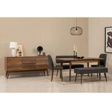 Hanah home vina bench 04 1053 walnut anthracite (produžni trpezarijski sto, stolice i konzola (6 komada) Cene