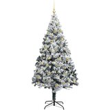 vidaXL Umjetno božićno drvce s 300 LED svjetlima Zelena 210 x 135 cm | shoptok.hr