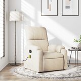 vidaXL masažni naslanjač bež tkanina iz mikrovlaken | Shoptok.si