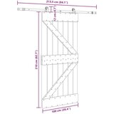 vidaXL Klizna vrata s priborom za montažu 100x210 cm masivna borovina | shoptok.hr