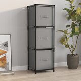 vidaXL Ormarić za pohranu s 3 platnene ladice sivi 34x34x101 cm čelik Cijene