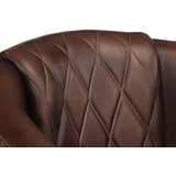  Zaobljena fotelja od prave kože tamnosmeđa | Shoptok.si