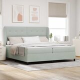  s opruga kutije Svijetlo siva 200 x 200 cm Baršun | shoptok.hr