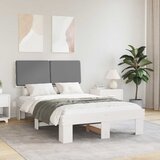 vidaXL Posteljni okvir z oblazinjenim vzglavjem Svetlo siva | Shoptok.si