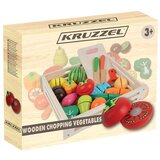 Kruzzel drveni set voća i povrća za rezanje s daskom, 34 dijela | shoptok.hr