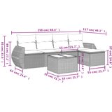  6-dijelni set vrtnih sofa s jastucima bež od poliratana | shoptok.hr