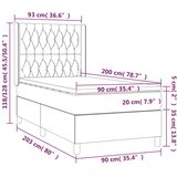  box spring s madracem LED plavi 90x200 cm od tkanine | shoptok.hr