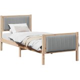  Okvir kreveta s uzglavljem Smeđa i svijetlo siva 75 x 190 cm | shoptok.hr