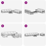  Set vanjskih sofa 9 kom. Bijela i bež Poliester | shoptok.hr