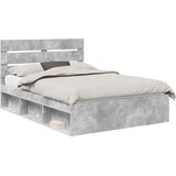  Krevetna konstrukcija Beton 140 x 200 cm Čvrsto borovo drvo | shoptok.hr