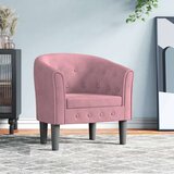 Zaobljena stolica ružičasta baršunasta | shoptok.hr