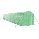  Rastlinjak z jeklenim ogrodjem zelen 28 m² 14x2x2 m | Shoptok.si