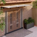 Maison Chic Nadstrešek - Senčniki za vrata črn in prozoren 358,5x90 cm polikarbonat, (22040040) | Shoptok.si