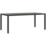  Vrtni stol sa staklenom pločom crni 190x90x75 cm od poliratana | shoptok.hr
