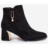 Boto Women's heeled ankle boots with gold details black Kalivra | Shoptok.si