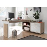 MID.YOU KOTNA PISALNA MIZA leseni material bela, hrast sonoma | Shoptok.si