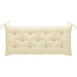  Vrtna klupa s jastukom 120 cm od masivnog bagremovog drva Krema 120 x 50 x 7 cm | Shoptok.si