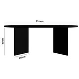 Hanah home sto za dnevnu sobu leo large black | ePonuda.com
