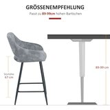  Set od 2 barske stolice u retro stilu baršunasti izgled uključujući oslonac za noge 50 cm x 56 cm x 98 cm sive | shoptok.hr