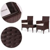 Multi Garden vrtni set namještaja – 2 fotelje i stol sa kaljenim staklom, smeđi | shoptok.hr