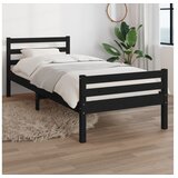  Okvir Za krevet od masivnog drva crni 100 x 200 cm | shoptok.hr
