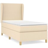  s oprugama i madracem krem 90 x 190 cm od tkanine | shoptok.hr