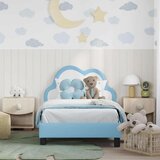  Otroški posteljni okvir z vznožjem Modra 80 x 160 cm PU, (5000104590) | Shoptok.si