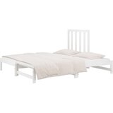  Dnevni ležaj na izvlačenje bijeli 2x(90x200)cm masivna borovina | shoptok.hr