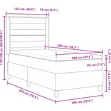  Krevet s podnicom i madracem &amp LED Plava 100x200 cm Tkanina | shoptok.hr