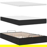  Otomanski okvir kreveta s madraca crni 120x190 cm od tkanine | shoptok.hr