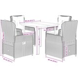  5-dijelni vrtni blagovaonski set od poliratana s jastucima bež 80 x 80 x 74 cm | Shoptok.si