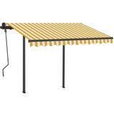  Avtomatsko zložljiva tenda s stebrički 3x2,5 m rumena in bela, (20728921) | Shoptok.si