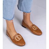 Gemre Brown women's loafers with gold ornament Frada | shoptok.hr