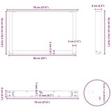 Noge za klubsko mizico v obliki črke U, 2 kosa, črne, 70 x (42-43) cm, jeklo, (22123488) | Shoptok.si