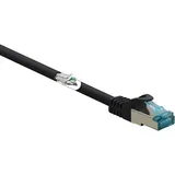 RF-5043938 RJ45 omrežni kabel\, Patch kabel CAT 6a S/FTP 0.15 m črna ognjevaren 1 kos, (20419384)