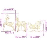 LED Riječni jeleni s 60 LED svjetlima 3 pcs Topla bijela PET | shoptok.hr