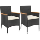  3-dijelni vrtni bistro set od poliratana s jastucima crni | shoptok.hr