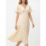Reserved Midi haljina s visokim udjelom liocelnih vlakana - svjetložuto | shoptok.hr