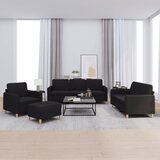  4-dijelni set sofa s jastucima crni od tkanine | shoptok.hr